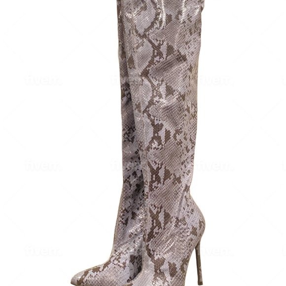 Pythonette Over The Thigh Boot - Picture 2 of 4